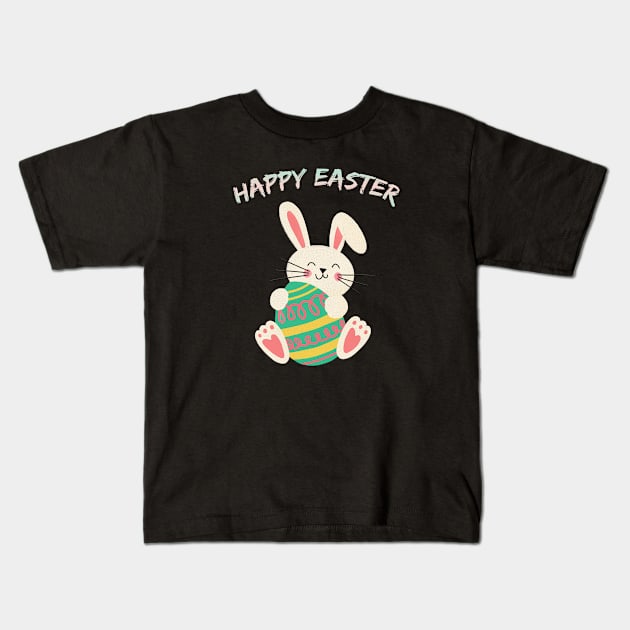 Happy Easter Bunny Kids T-Shirt by Merchmatics